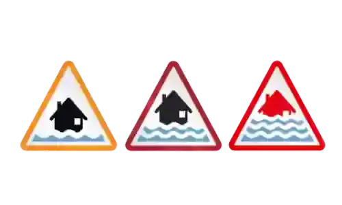 Flood warning symbols