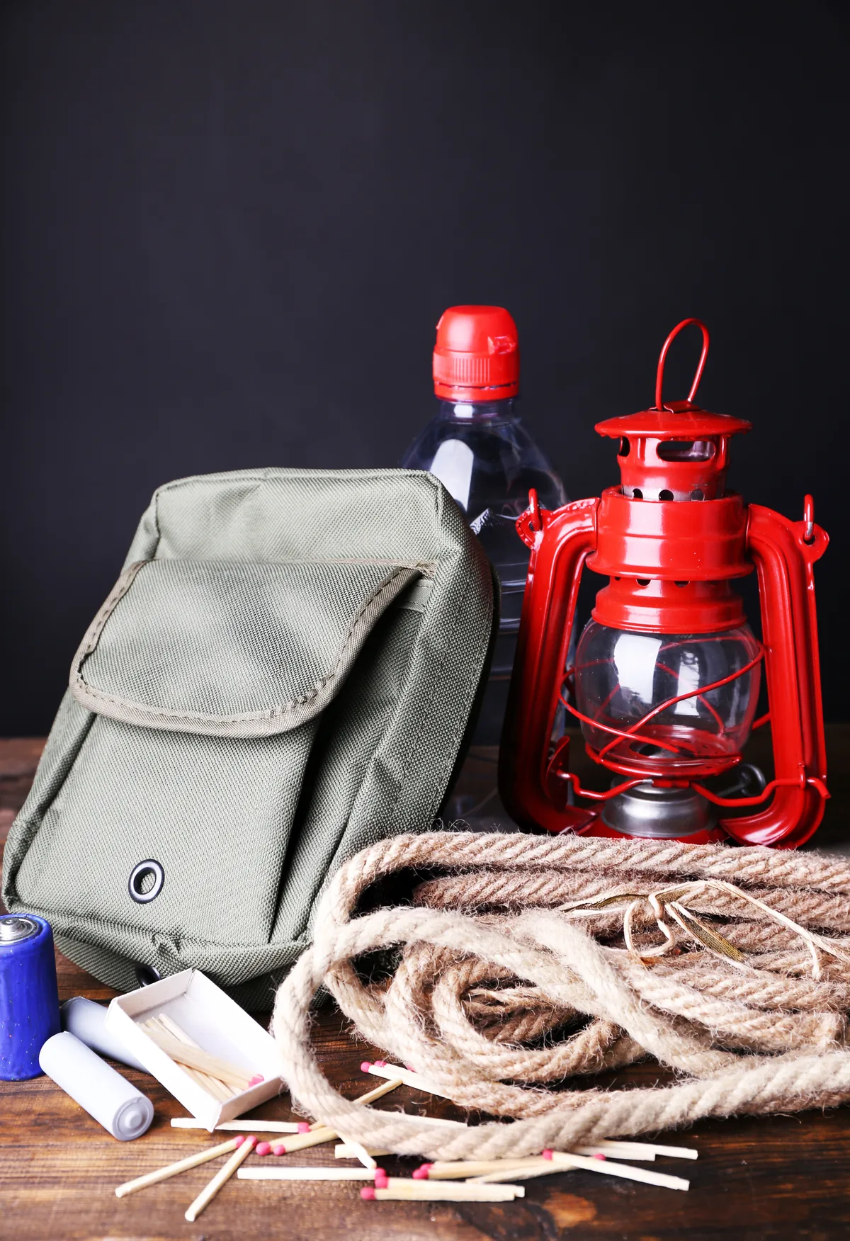 Emergency kit with torch and supplies